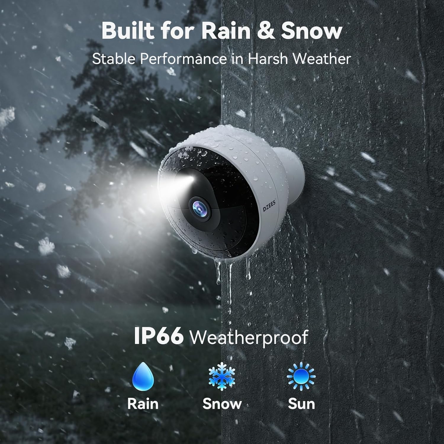 Dzees Magnetic Security Cameras Wireless Outdoor,2K AI Cameras for Home Security, Battery Powered, 1Min Install, 2-Way Audio,IR Color Night Vision, Cloud & SD Card Storage, Outside Indoor Surveillance