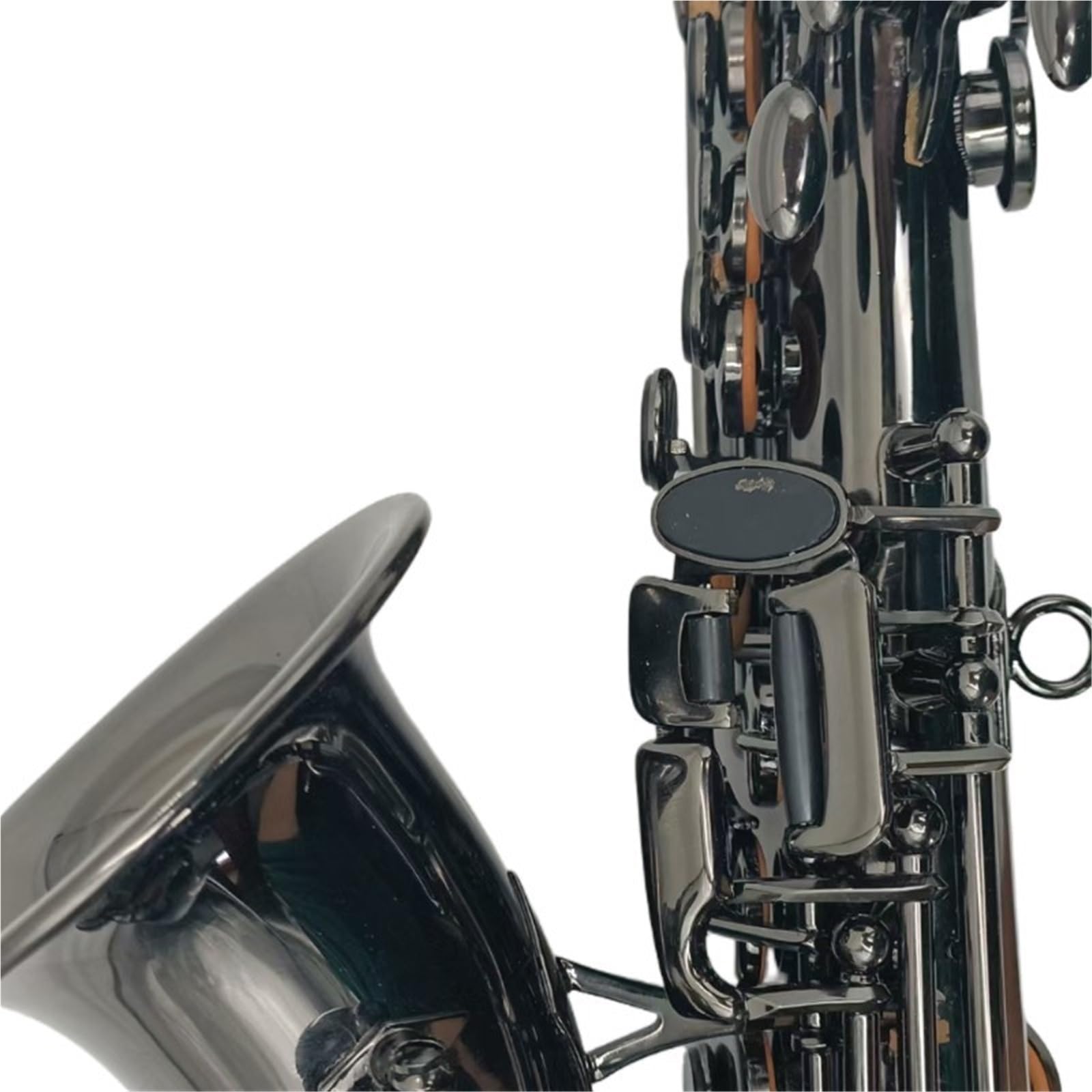 Mały Zakrzywiony Saksofon Sopranowy Instrument Dęty B Dur Profesjonalny Czarny Nikiel