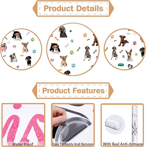 Miniatura 6 de Calcomanías de pared con cabeza de perro, calcomanías de pared para despegar y pegar, vinilo extraíble, lindo adhesivo de pared para guardería,