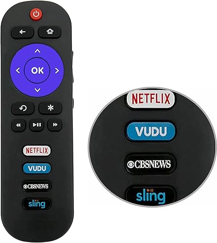 Reemplazo de control remoto para TCL Roku TV Remote todos los televisores LED inteligentes TCL Roku con CBSNEWSSlingNetflixTienda Shortcuts
