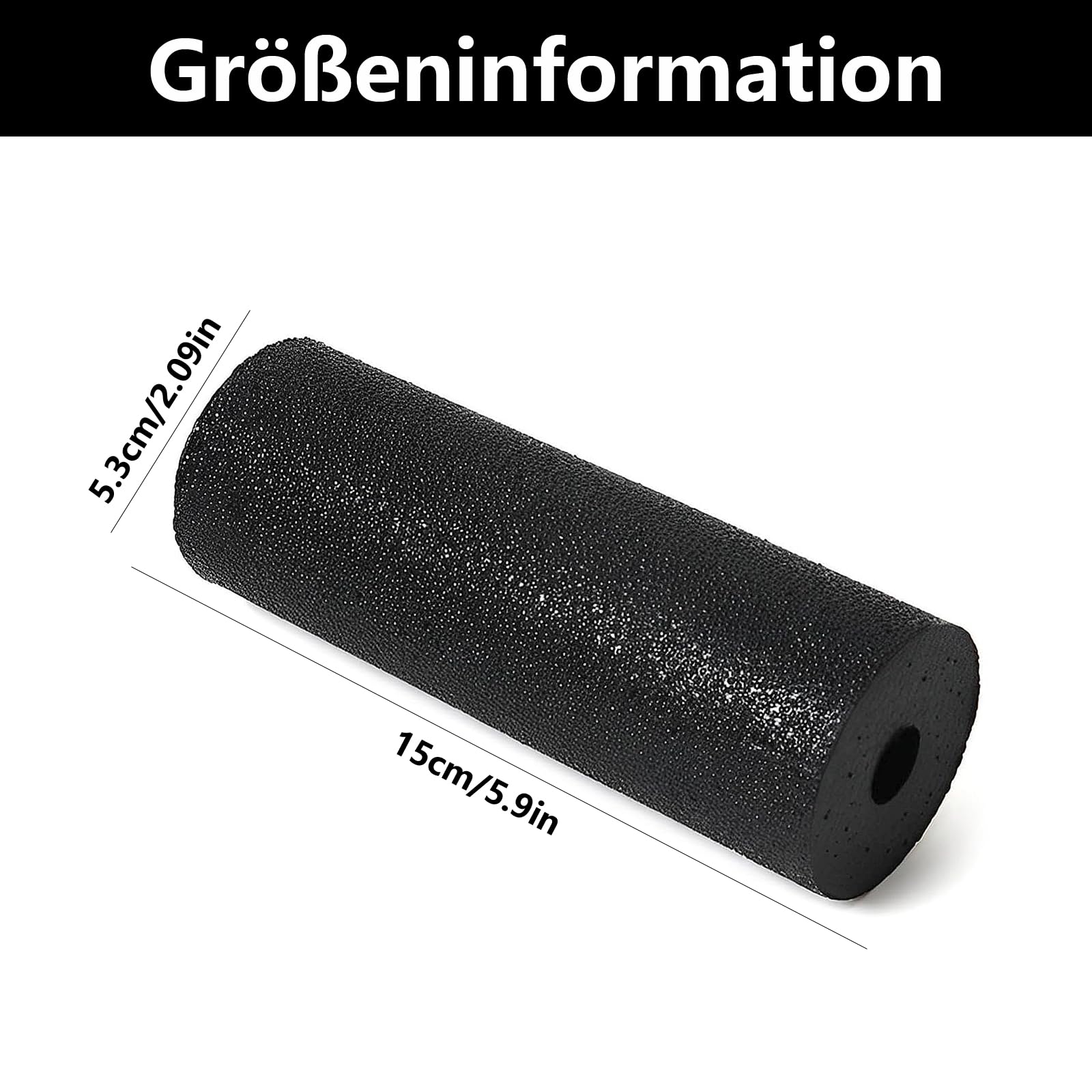 Faszienrolle Klein - Mini Faszienrolle für Füße & Selbstmassage - Effektive Fitness-Rolle für Anfänger & Leistungssportler (Schwarz)