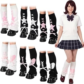6 Pairs Kawaii Leg Warmers for Girl Y2k Harajuku Socks