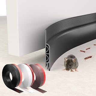 78" Door Draft Stopper for Bottom of Door, Under Door Gap Filler for Winter Cold Insulation, Door Sweep for Exterior & Interior, Weather Stripping Door Seal Blocker Noise Dust, Black