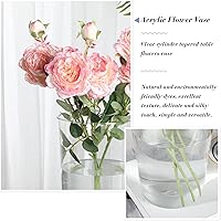 Vista 4 de 6 jarrones cilíndricos de plástico para centros de mesa, jarrón redondo alto resistente a la rotura, jarrón cilíndrico transparente, jarrones