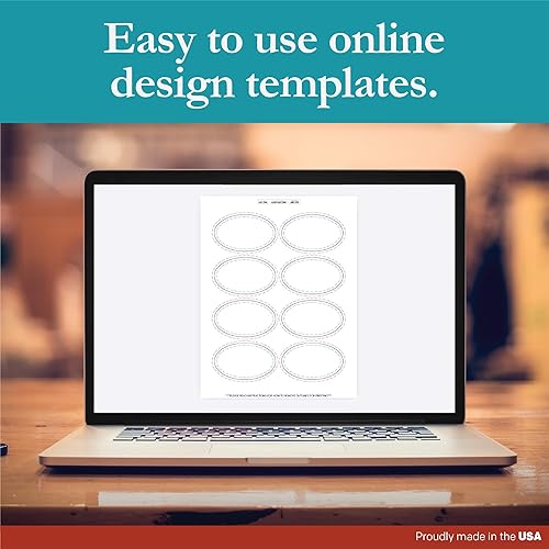 Miniatura 3 de Premium Label Supply Etiquetas ovaladas adhesivas blancas 333 x 2 pulgadas ovaladas compatibles con láserinyección de tinta 8 etiquetashoja 25 hojas