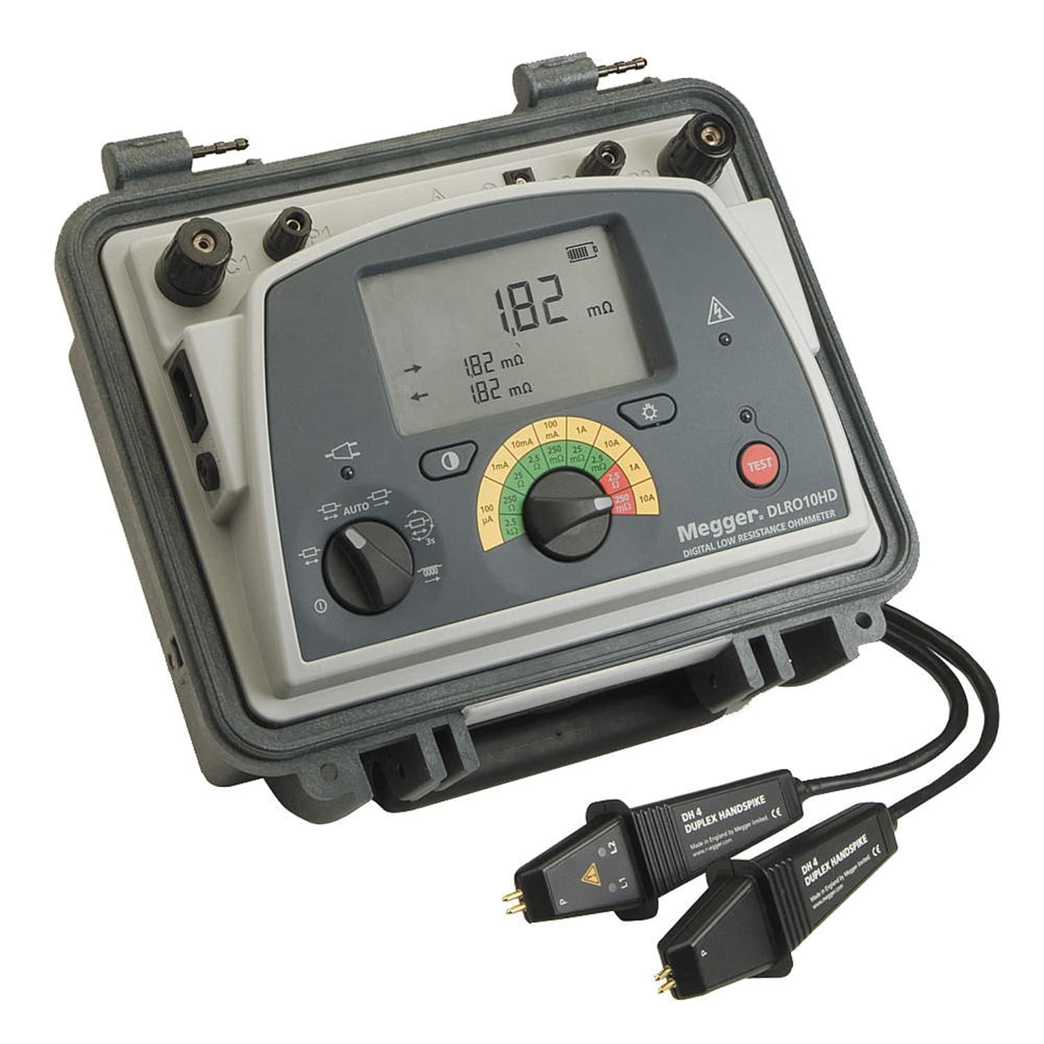 Megger - DLRO10HD - Ohmmeter, Digital, 2-Wire, 0ohm to 2.5Mohm, 100 mohm, 10 A, 315 mm