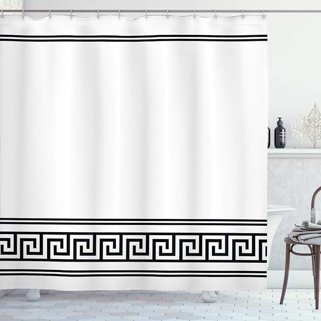 Greek Key Shower Curtain