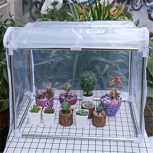 Amazon 温室 ビニールハウス ミニ 小型 折りたたみフラワースタンド温室 オカメインコ 温室 ベランダ 鳥 ビニールハウス 100cm ビニールハウス 温室用品