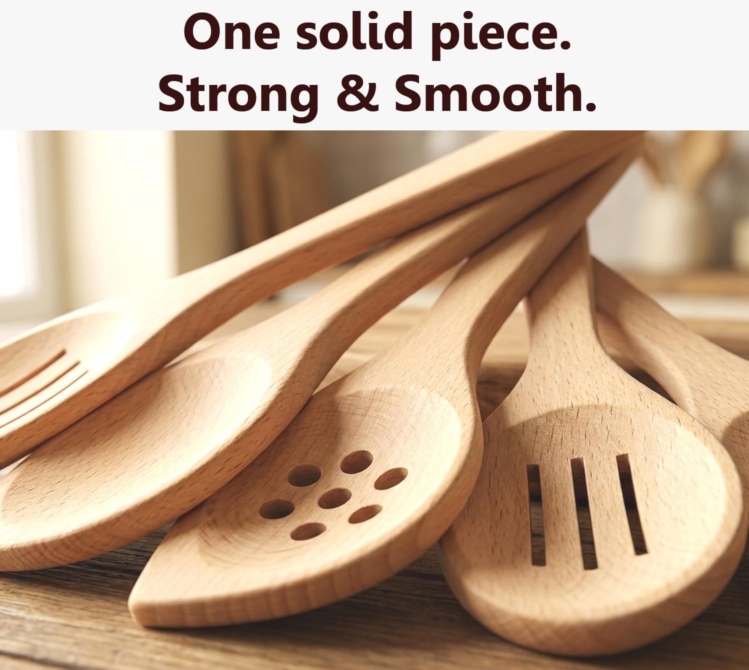 ECOSALL 6 Healthy Wooden Spoons For Cooking – Safe & Reliable Kitchen Set