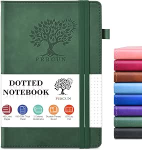 Dotted Journal 5.9"×8.5", 160 Pages Dot Grid Notebook, Bullet Journaling