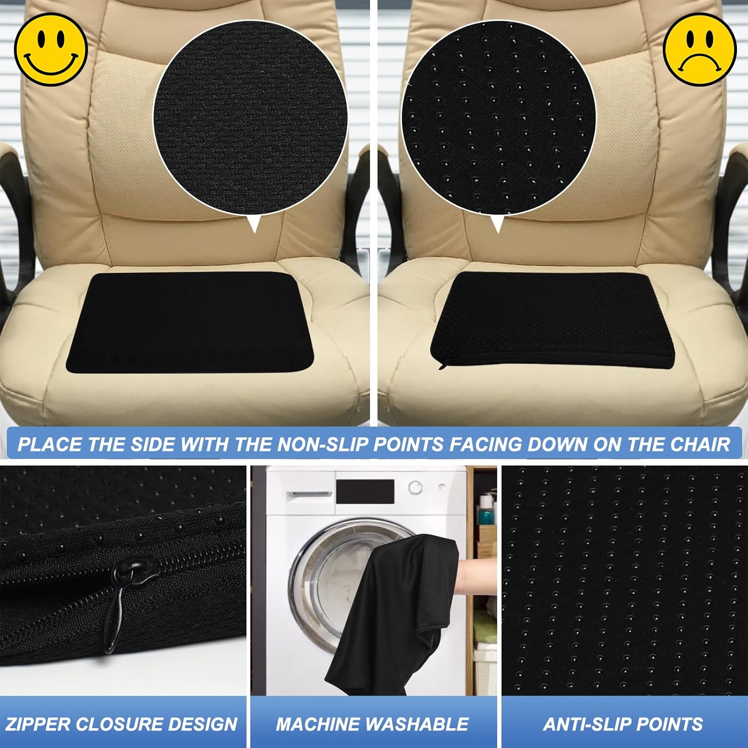 LYUANEC Gel Seat Cushion for Long Sitting - 10" x 7" x 1.4" (Mini) image 5