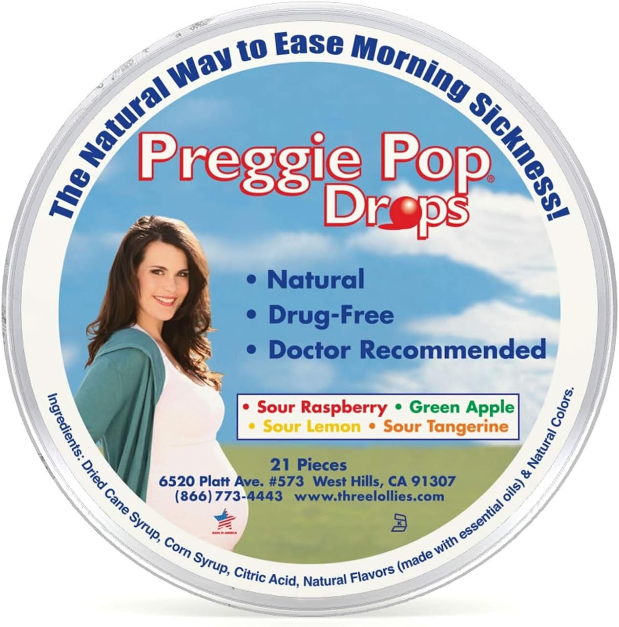 Three Lollies Preggie Pop Drops Container, 21 CT (Pack of 1)