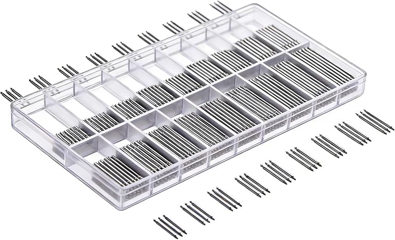 Kit de barra de resorte para reloj, pasadores de eslabones de banda de acero inoxidable de 360 ​​piezas, rango de tamaño de 8-25 mm, herramientas de reparación de relojero