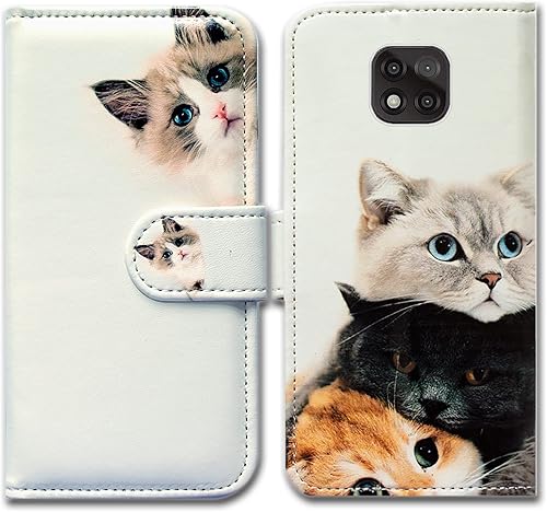 Bcov Funda para Moto G Power 2021 no compatible con G Power 2020, bonita funda de piel de gato marrón con tapa para teléfono con ranura para