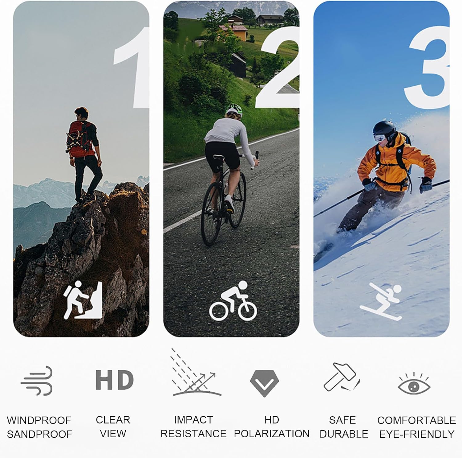 Motorcycle Goggles with Balaclava Face Mask, Dirt Bike ATV Motocross Riding Hiking Protective Glasses for Women Men - Image 7