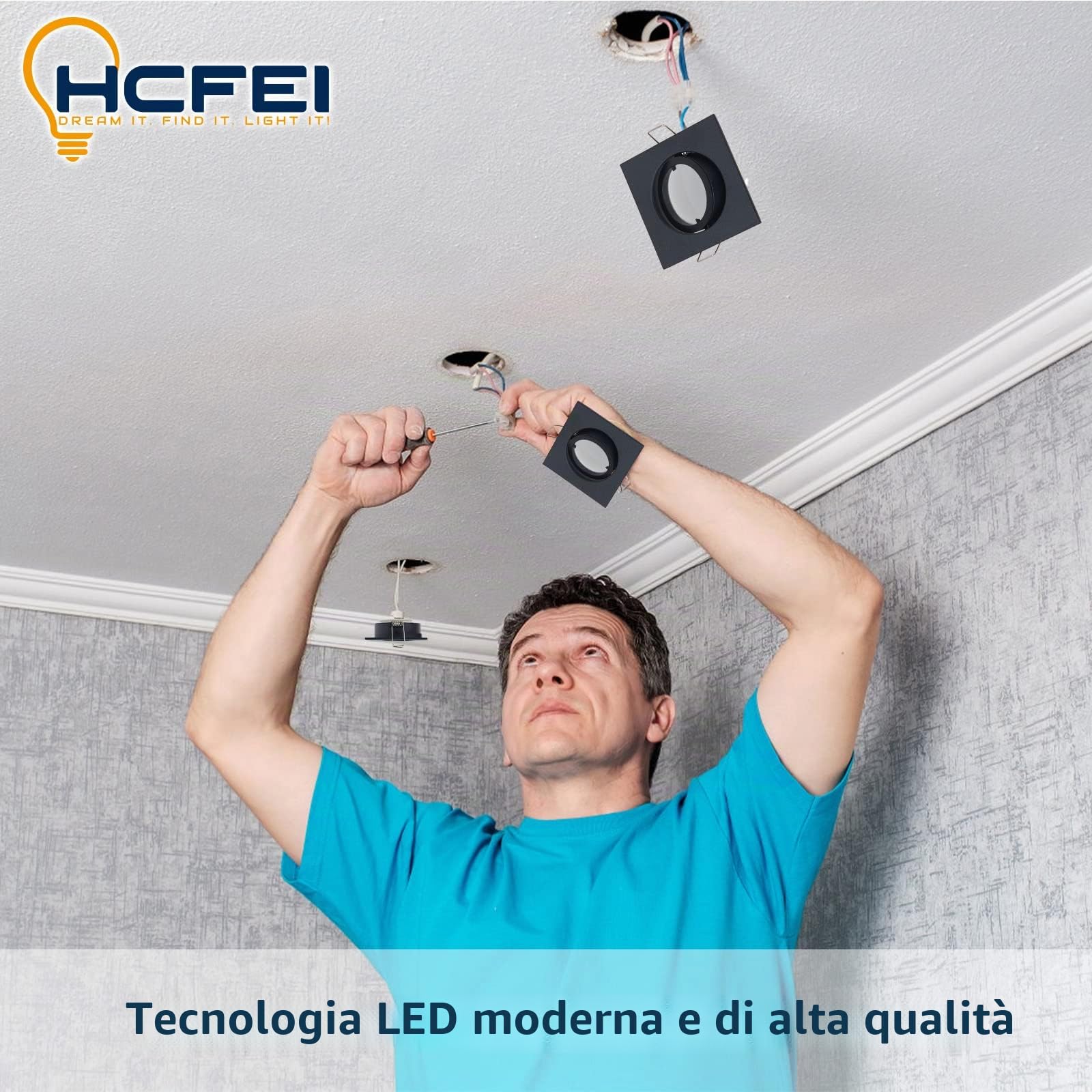 HCFEI Faretto da incasso a LED ultra piatto, 425 lumen, 230 V, 5 W, dimmerabile, alloggiamento angolare, orientabile, nero (10 pezzi, bianco caldo)