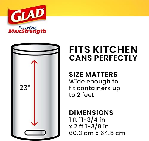 Miniatura 5 de Glad ForceFlex MaxStrength con bolsas de basura Clorox, 13 galones, eucalipto, 34 unidades (el paquete puede variar)