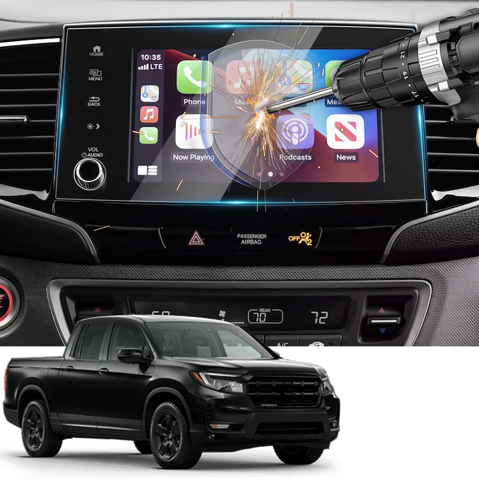 Compatible with 2023 Honda Ridgeline Screen Protector for 2021 2022 2023 Honda Ridgeline Sport RTL RTL-E Black Edition 8-inch Radio Display Cover 9H