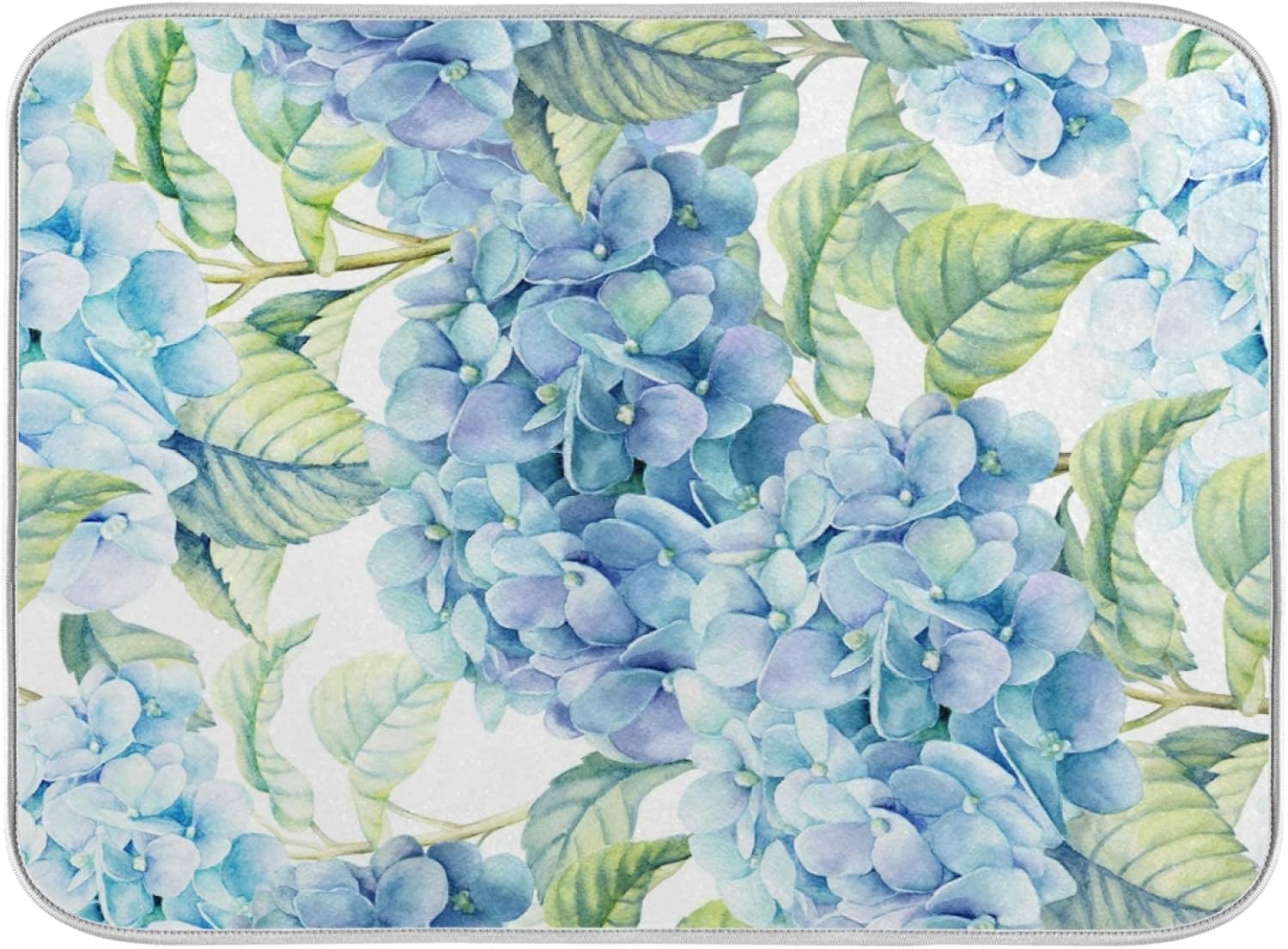 Dish Drying Mat Blue Flower Flowers Drying Mat Non Slip Dish Drainer