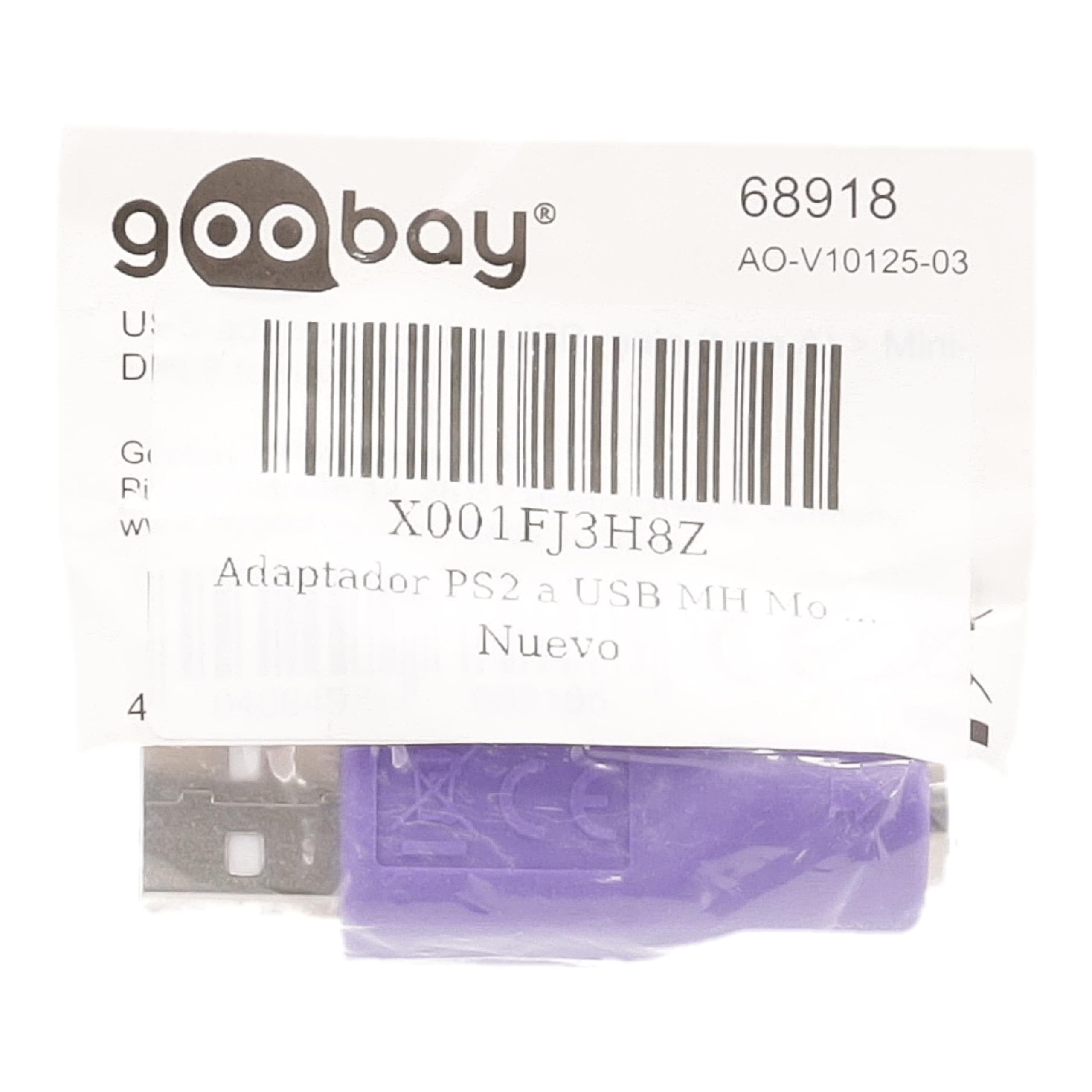 Cablepelado - adattatore da PS2 a USB M/H, colore viola