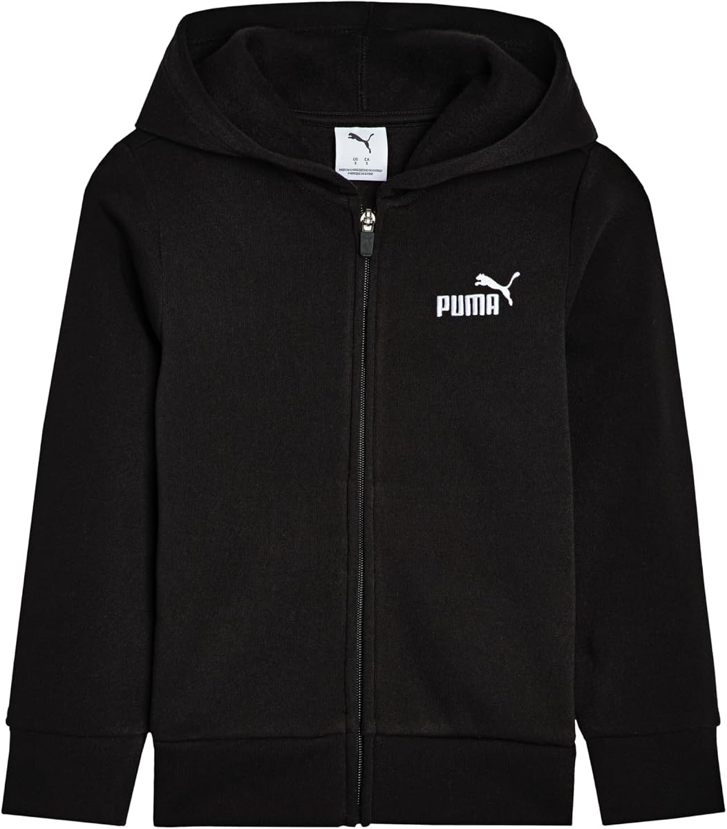 PUMA Sudadera con capucha y cremallera Essential Basics para niños (niño pequeño)