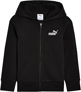 PUMA boys Essential Basics Logo Zip Up Hoodie, Fleece Sweatshirt, Front Pockets