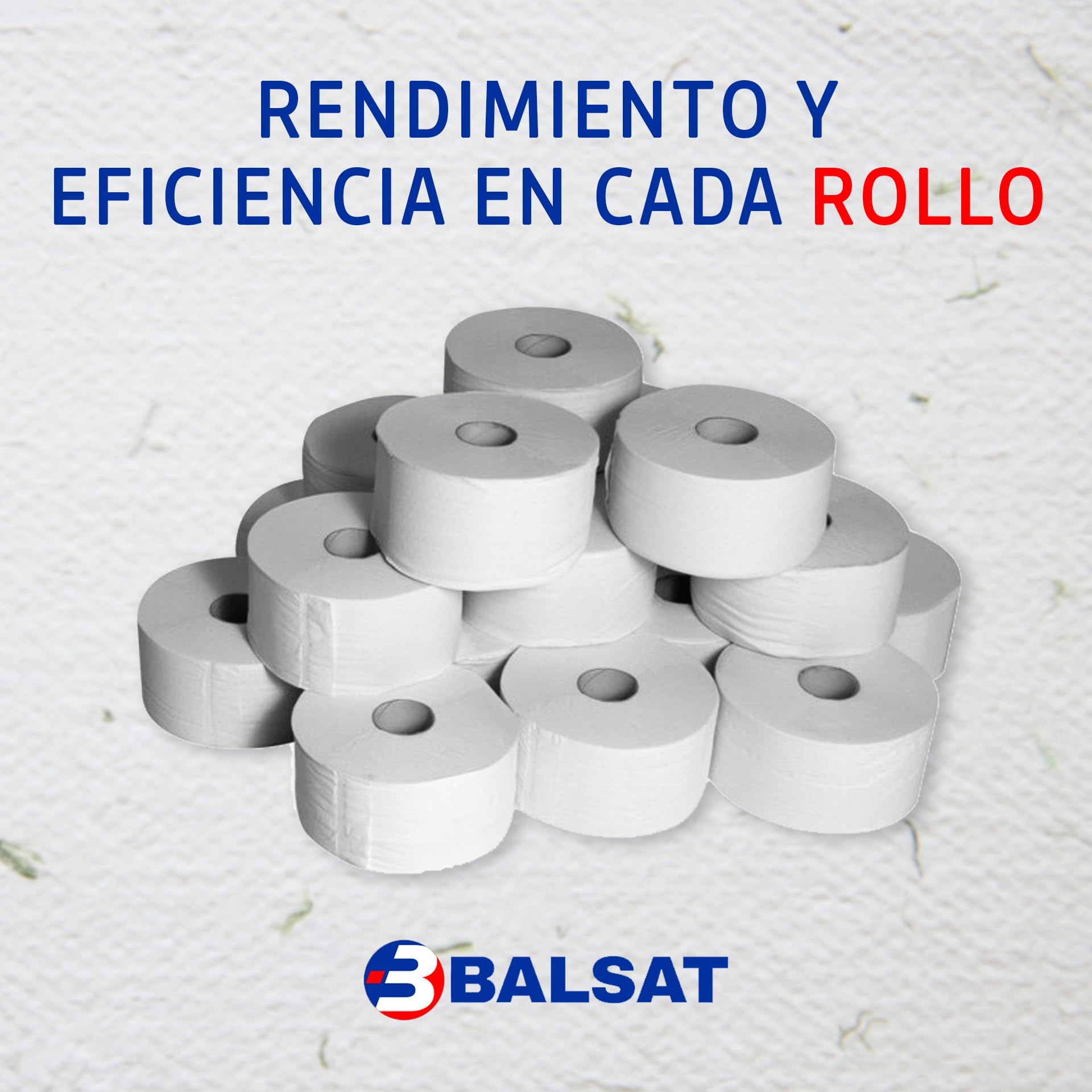 BALSAT | 18 Bobinas De Higiénico | Industrial Resistente Doble Hoja | Rollo Industrial130m | Baño | Ideal en Dispensador.