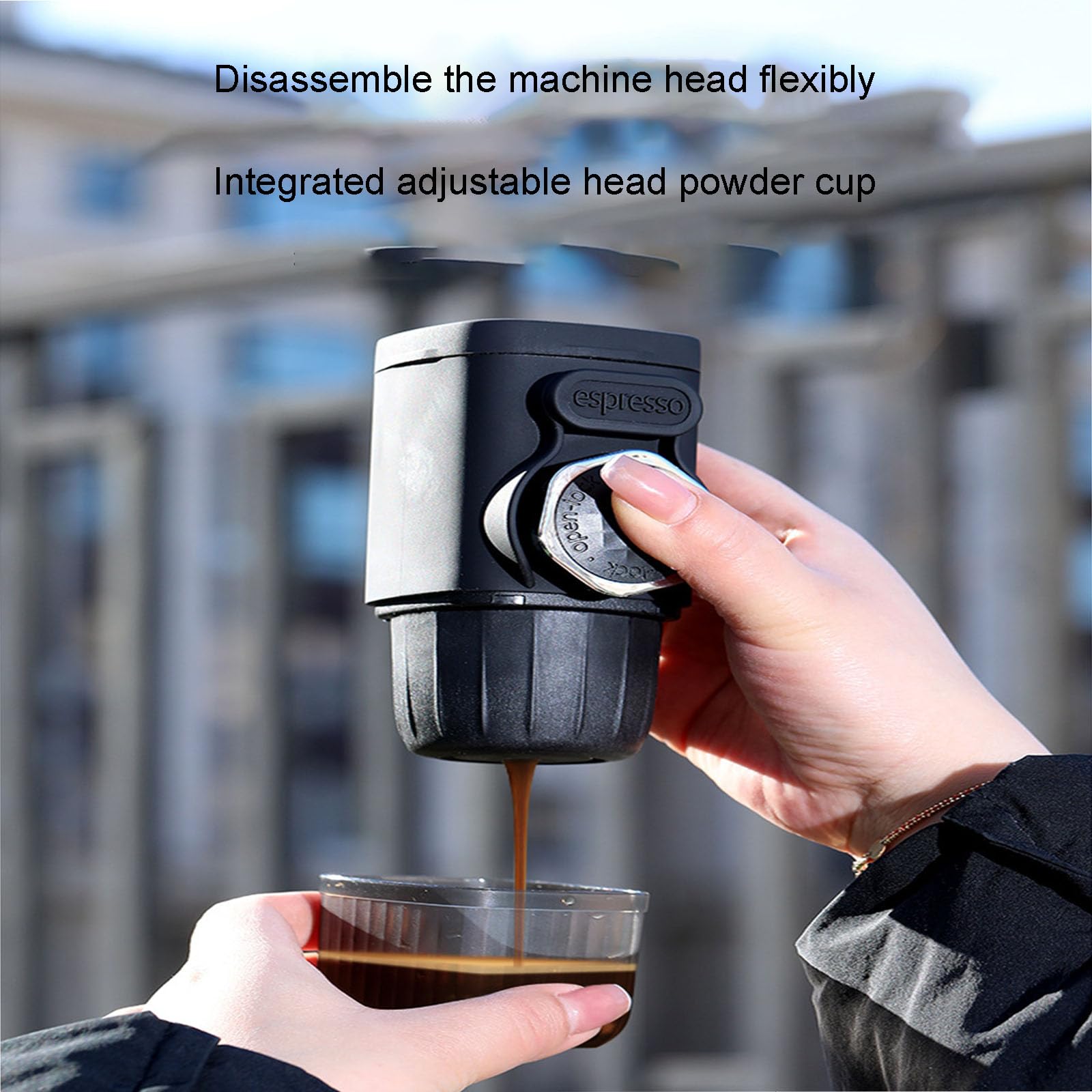 Máquina de café: diseño desmontable y lavable integrado, ligera y portátil para un rico espresso, ideal para viajes de café al aire libre