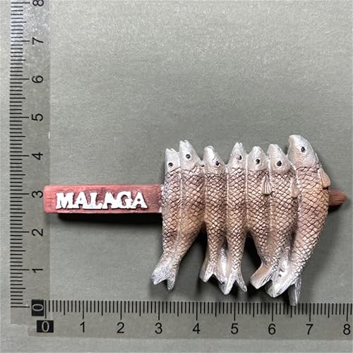 Miniatura 6 de Málaga España Cocina a la parrilla Sardina Pinchos de nevera imán de viaje recuerdo 3D nevera decoración etiqueta magnética colección artesanía