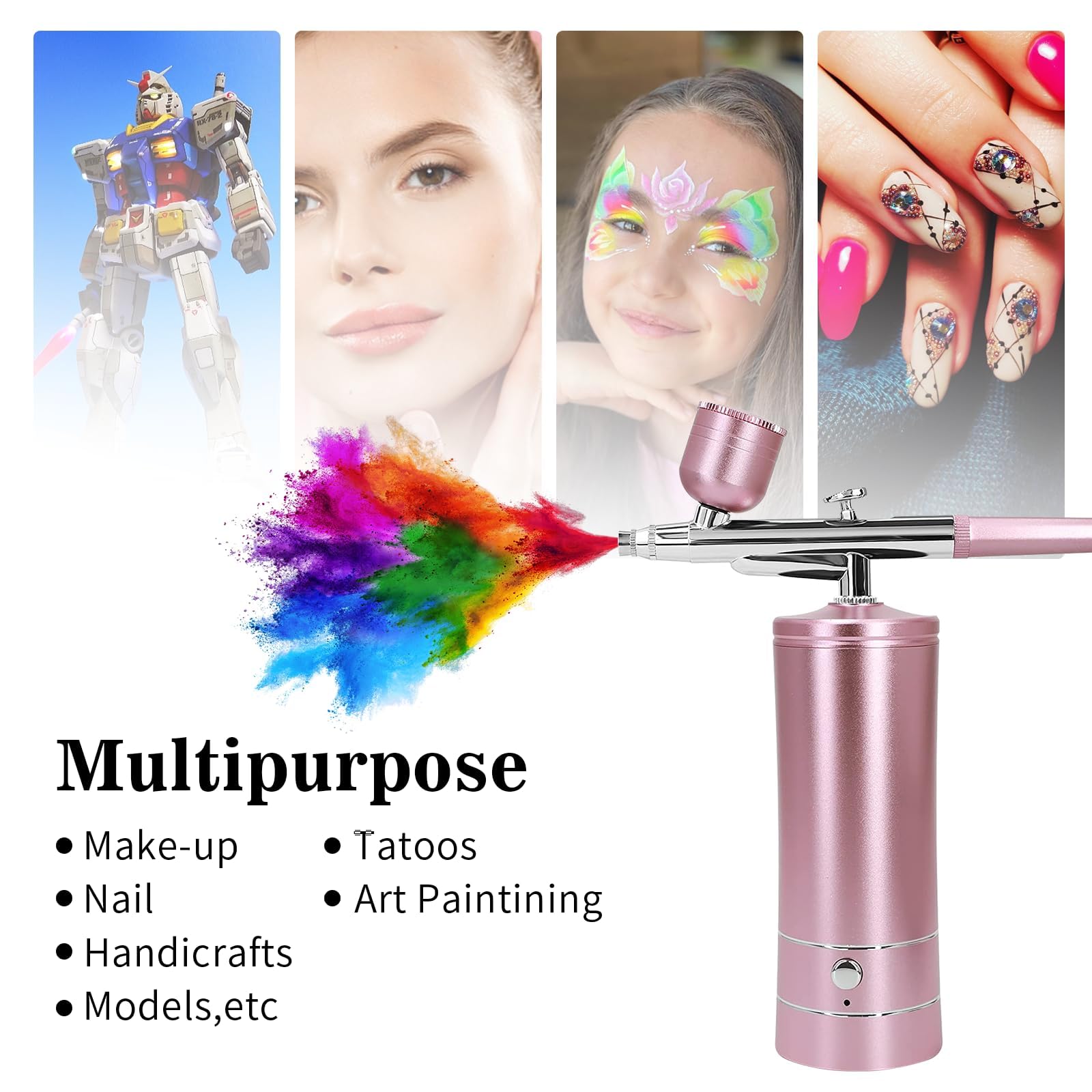 Wireless Airbrush Kit with Air Compressor, Rechargeable Air Brush