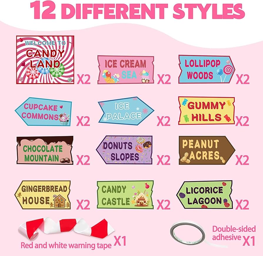 amazon-com-sosolong-25-pieces-candy-party-decorations-sign-candy-christmas-decorations-for-kid-birthday-baby-shower-party-decorations-with-65-6ft-red-and-white-caution-tape-home-kitchen for Free Printable Candyland Signs Printable Amazon.com: Sosolong 25 Pieces Candy Party Decorations Sign,Candy Christmas Decorations for Kid Birthday Baby Shower Party Decorations with 65.6ft Red and White Caution Tape : Home & Kitchen for Free Printable Candyland Signs Printable