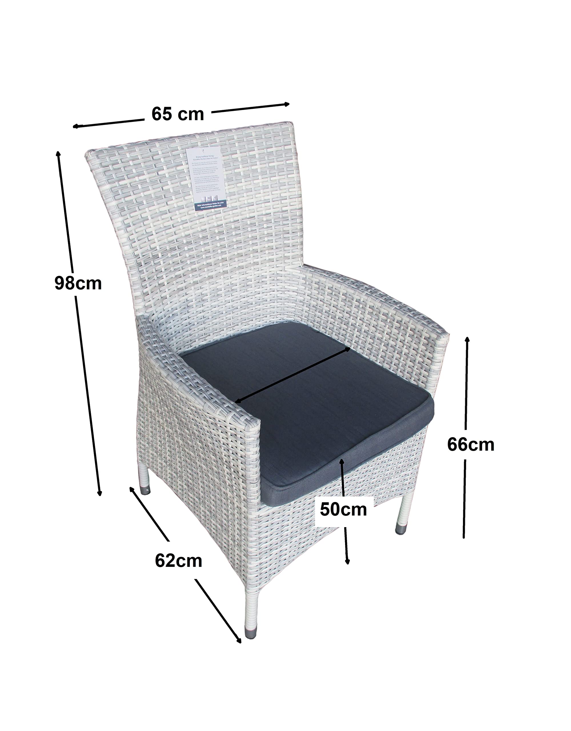 Mandalika Garden Polyrattan Stapelhocker - Eleganter Beistelltisch In Ice White