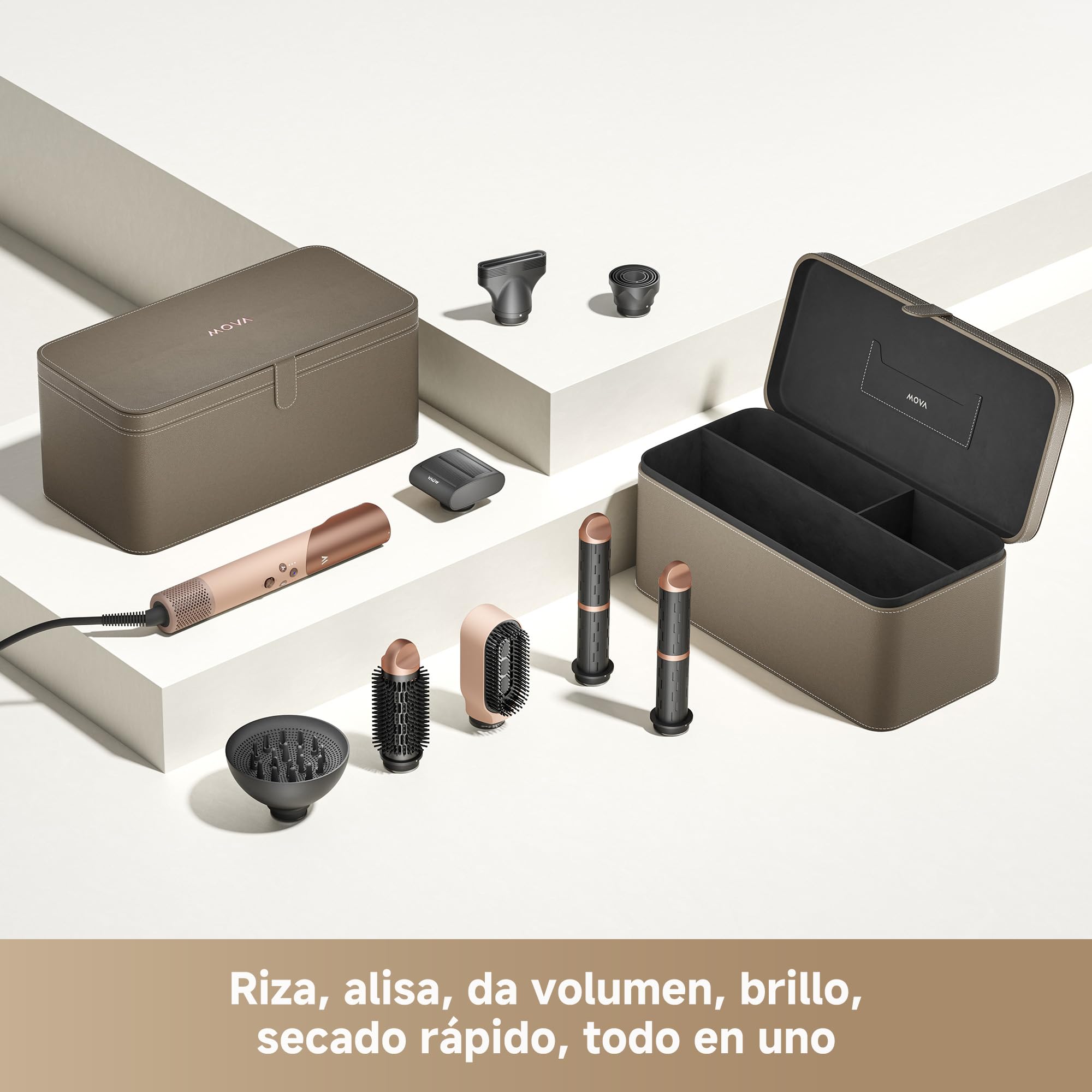 MOVA Master 10, secador de pelo y moldeador 7 en 1 para rizar | cuidado del cabello con esencia, reconocimiento inteligente de boquillas, todo en uno con estuche de almacenamiento