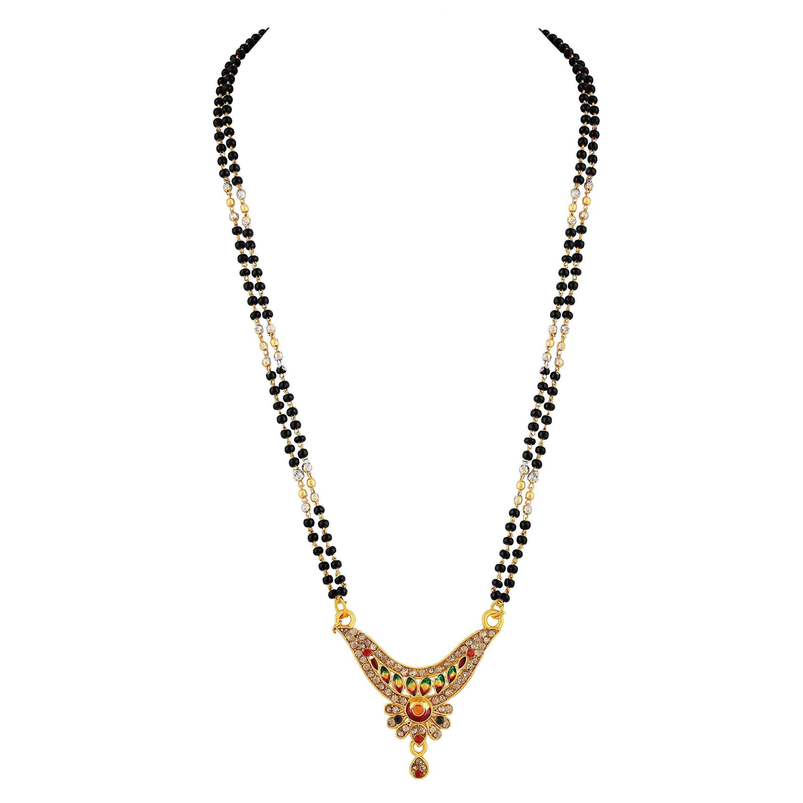 ASMITTA Fancy Meenakari Work Gold Plated Matinee Style Mangalsutra for Women (B07H6KJXWJ) Amazon Price History, Amazon Price Tracker