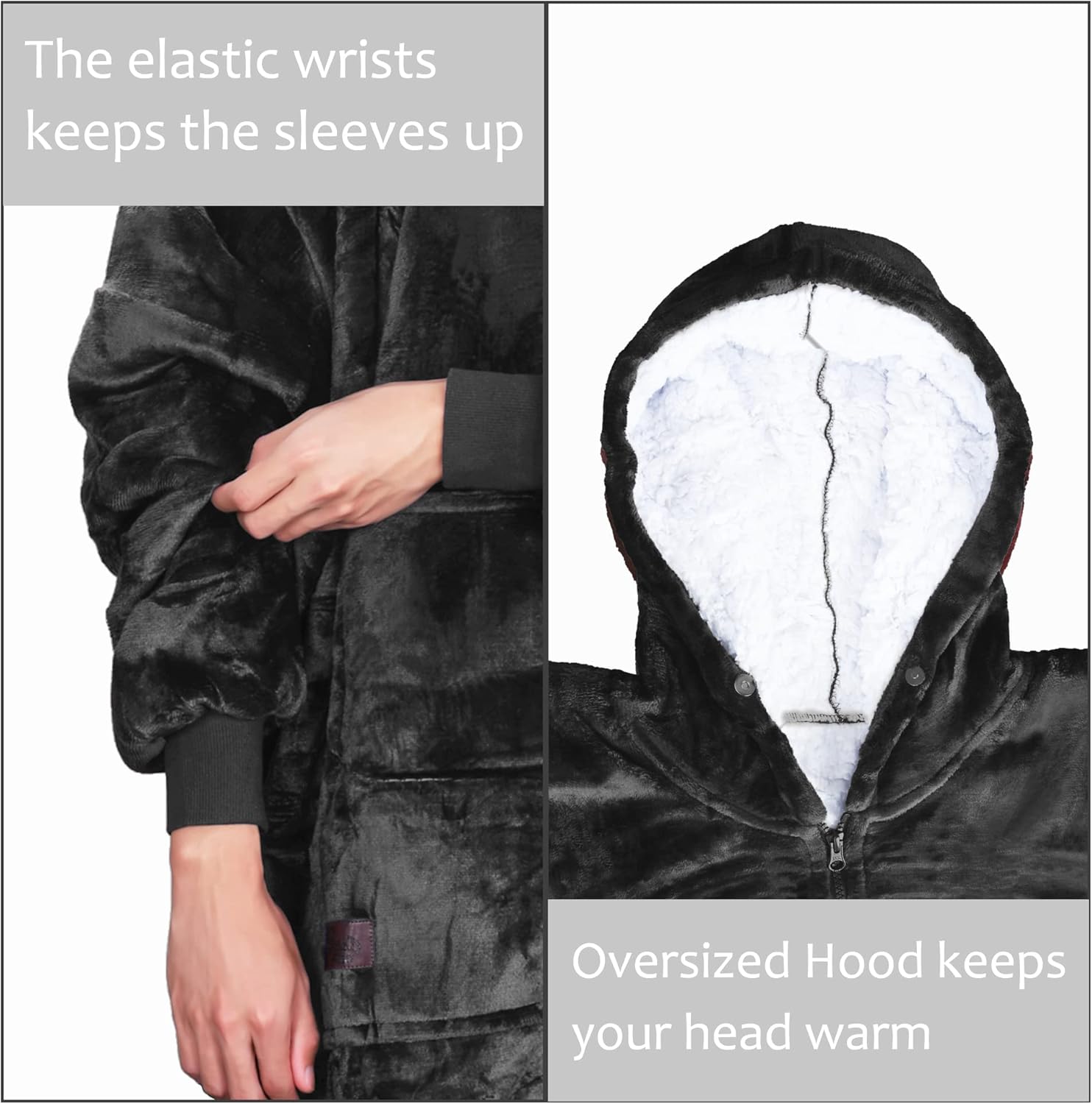 Women Men Winter Warm Sherpa Fleece Hoodie Zip UP Sweater Jacket Hooded Coat - Picture 12 of 45