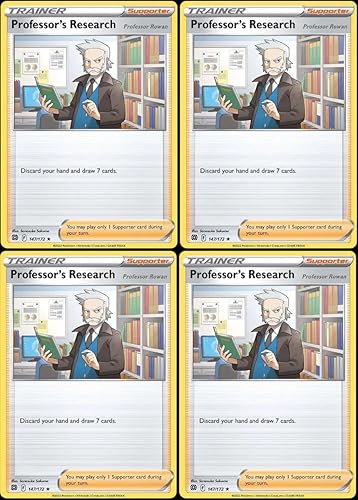 Professor's Research Rowen 147/172 - Estrellas Brillantes - Juego de cartas Pokemon Trainer x4