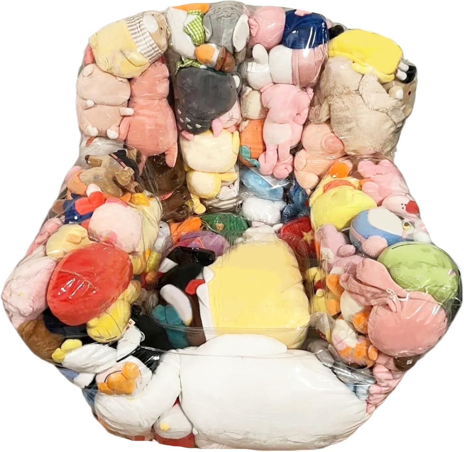 Bean Bag Stuffed Animal Storage Waterproof PVC Clear Bean Bag with Zipper Stuffable for Kids Toddler Armchair for Organizing Kids Rooms Toy Storage Bags Stuffed Animal Bath Toy