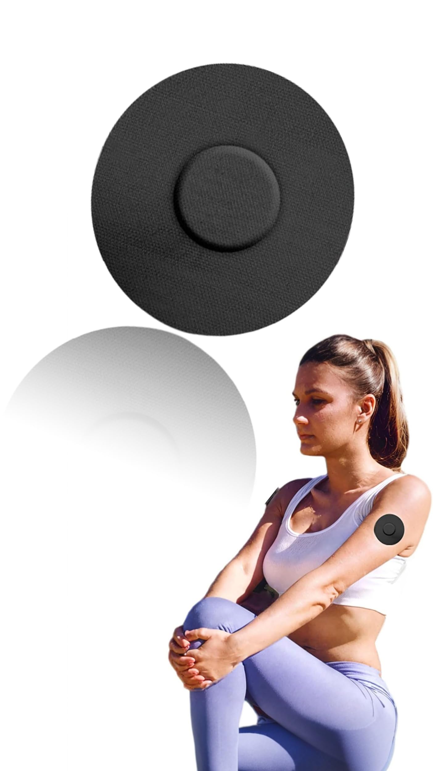 Sweet Seven Waterproof Sensor Covers for Freestyle Libre - 40 PCS Adhesive Patches - Comfortable and Long-Lasting Protection (Black)