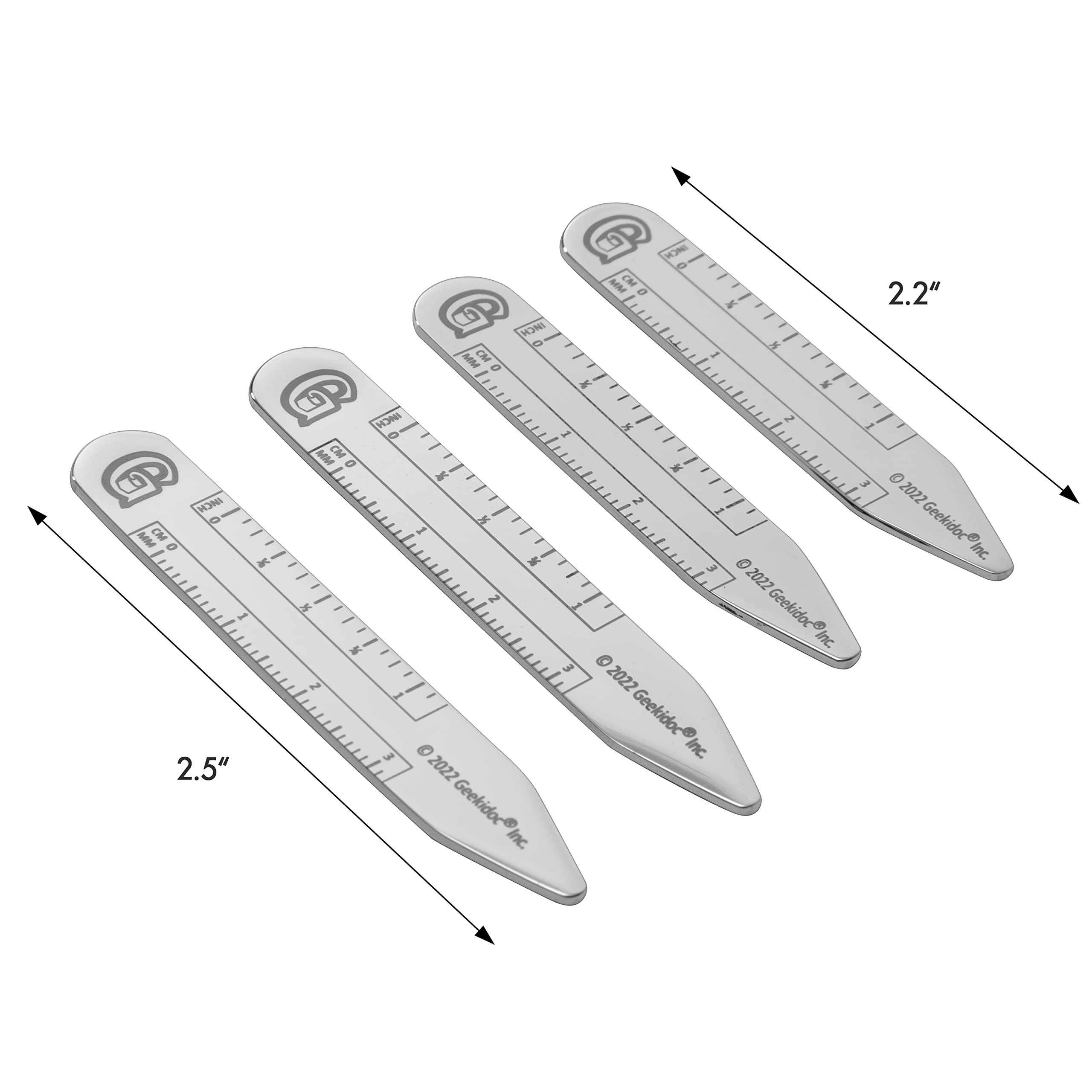 Kragenstäbchen aus Edelstahl für Herren | Krageneinsatz-Set aus chirurgischem Edelstahl, Verrückter Augapfel, 2.5 Inches