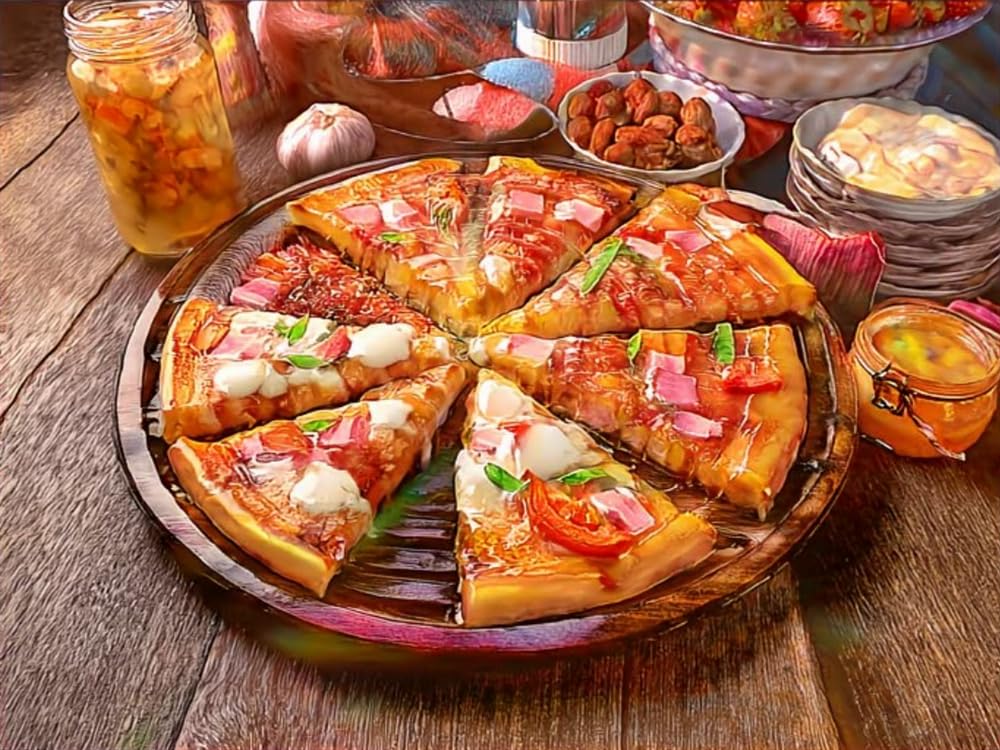 Weiniuniu Cross Stitch Kits for Adults Delicious Pizza 11CT Pre Printed Stamped Beginners Cross-Stitch Kit DIY Embroidery Kit Home Decor-40X50 cm