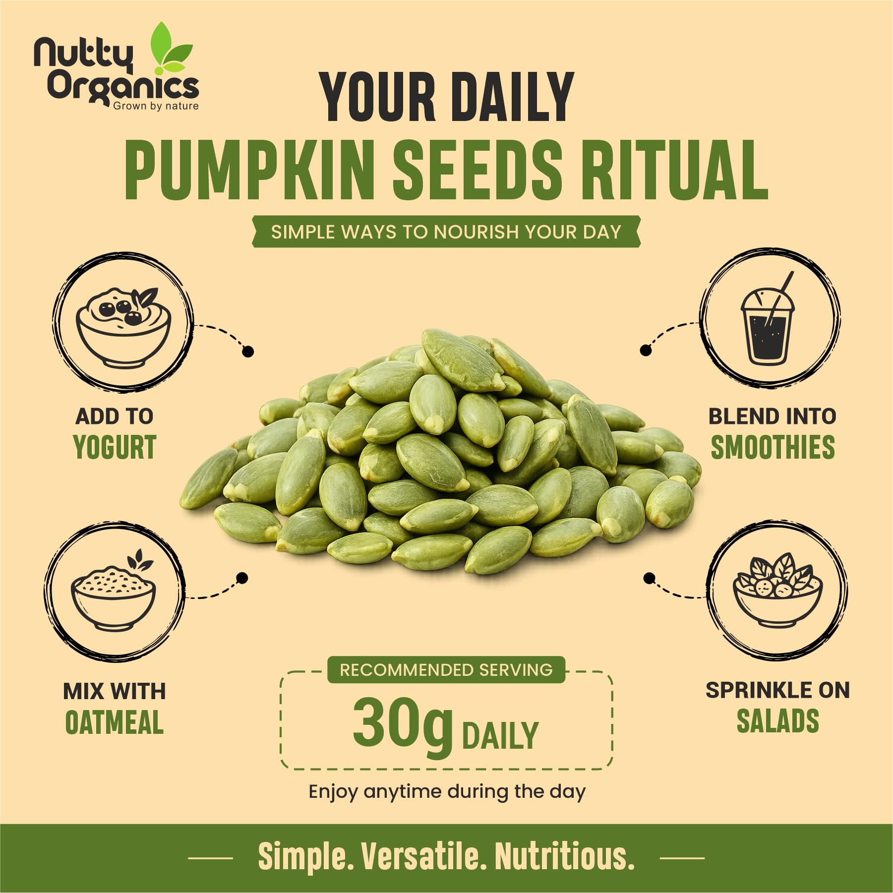 NUTTY ORGANICS Natural Pumpkin Seeds 200GM | Raw Pumpkin Seeds for Eating- Immunity Booster and Protein Rich Seeds | Healthy Diet Snacks | Weight Management 4