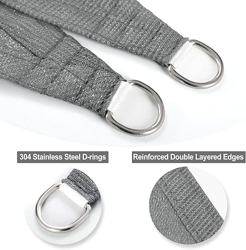 Miniatura 2 de OutdoorLines - Velas de sombra solar triangular para patios de 8 x 8 x 8 pies, toldo de exterior que bloquea los rayos UV del sol, sombrillas para