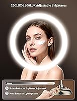 Vista 4 de VESAUR 2026 Upgraded 20X lighted makeup mirror with magnification, 9" 1X10X Magnifying Mirror with 3 Color Modes & Adjustable Brightness, 5000mAh