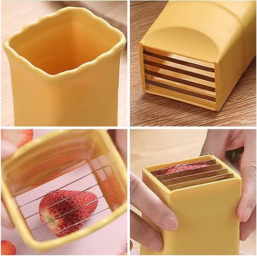 Miniatura 6 de Cortador de tazas  NUEVO Cortador de huevos de fruta, cortador de fresas de plátano de acero inoxidable, fabricación rápida de frutas suaves,