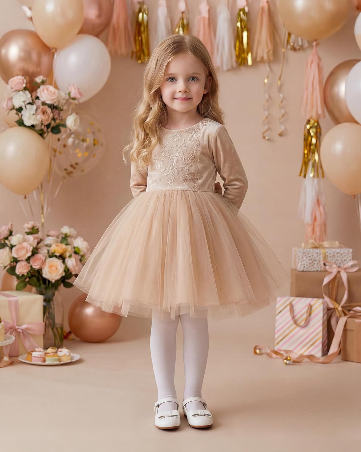 Stelle Girls Dress Shoes Toddler Mary Jane Shoes Flats with Bow for Toddler/Little/Big Kids - Image 2