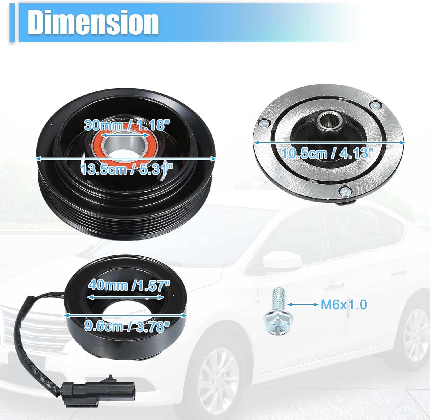 uxcell AC Compressor Clutch Set Replace for Dodge Dakota 2004-2007 A/C Clutch Repair Assembly