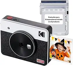 Câmera Instantânea e Impressora Fotográfica Kodak Mini Shot 3 Retro 7,6 x 7,6 cm, portátil, sem fio, compatível com iOS e Android, Bluetooth, tecnologia 4Pass de foto de verdade em alta definição e acabamento laminado, qualidade premium - branco