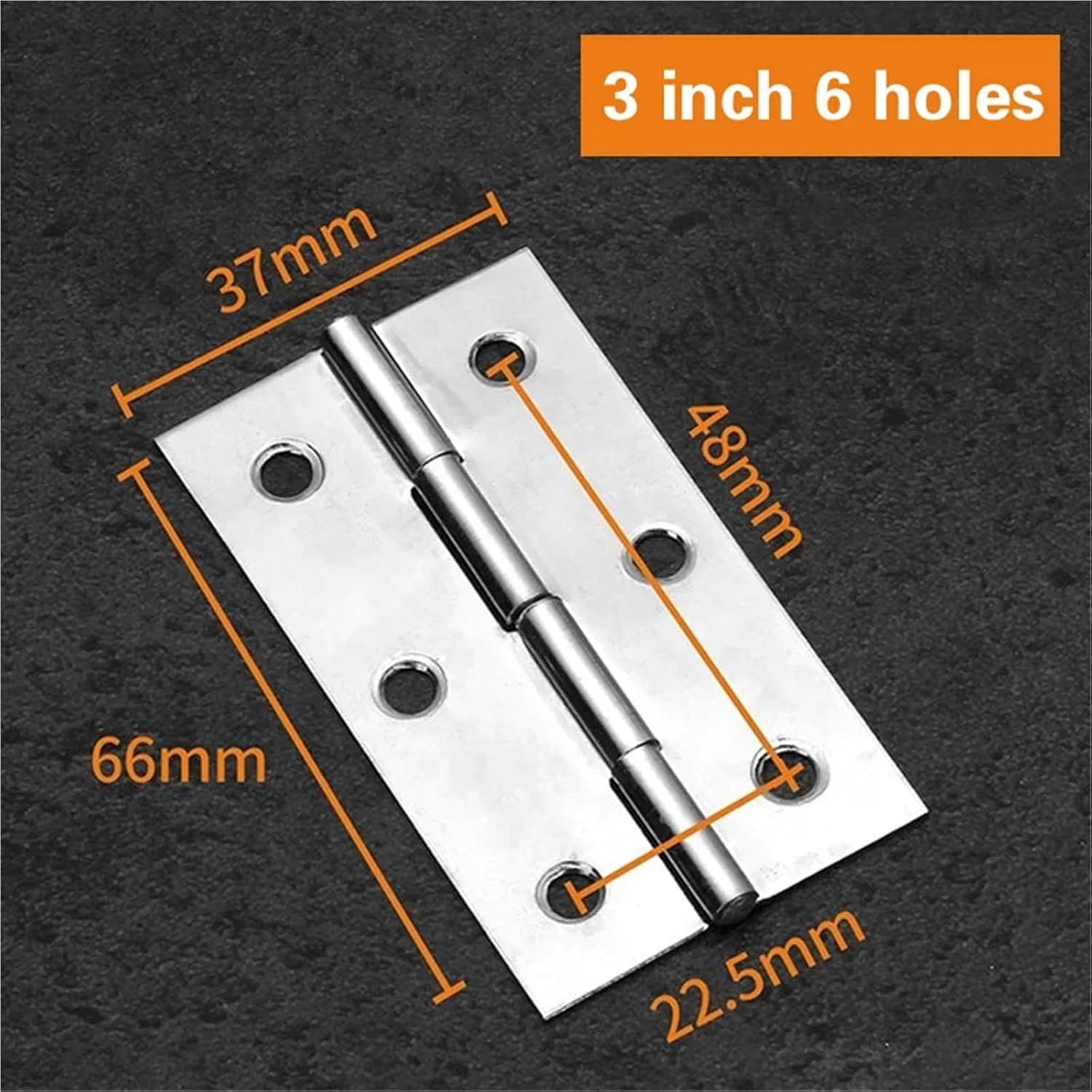 304 Stainless Steel Flat Hinge Cabinet Doors 1 Inch 1.5 Inch 2inch 2.5 Inch 3inch 4inch Hinge Wooden Box 1/2Pcs(1pcs-3inch-6holes)