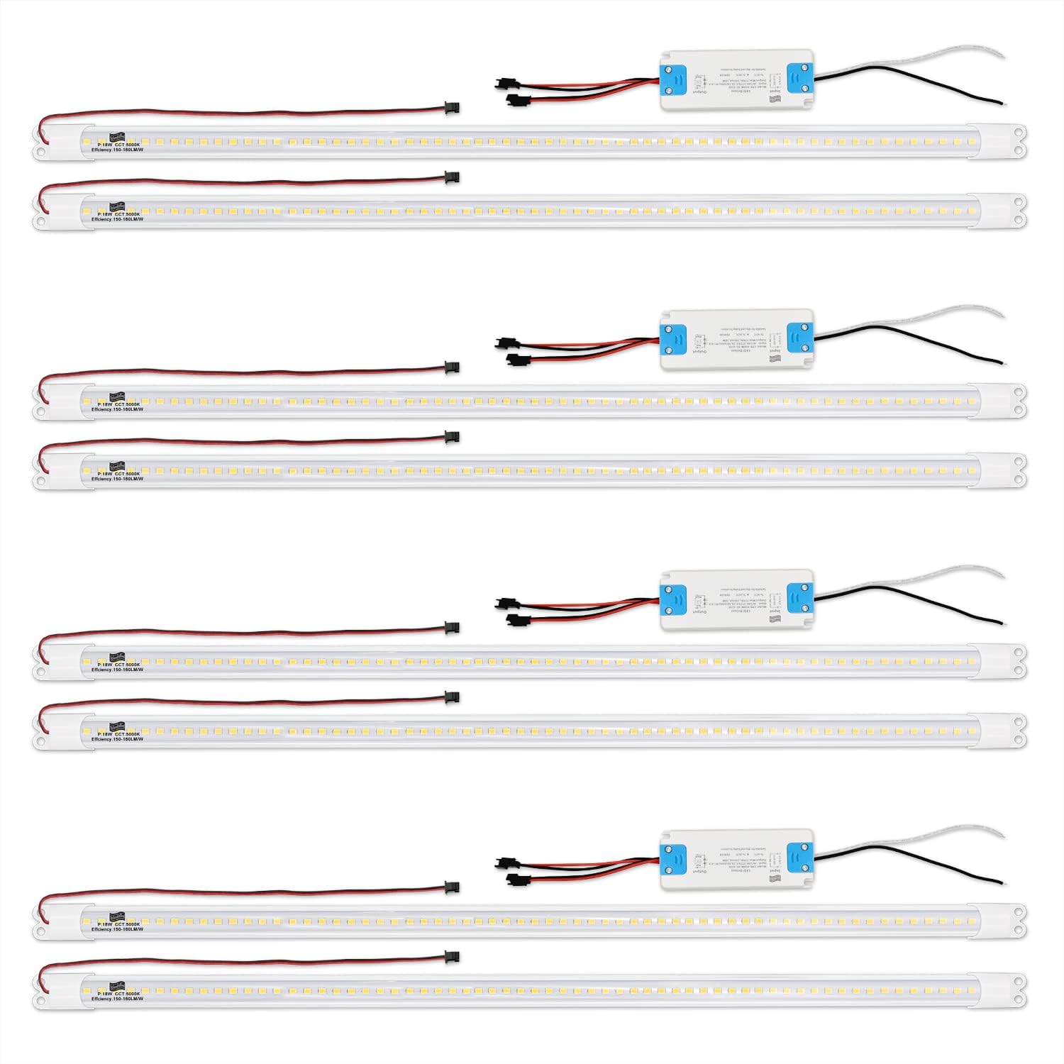 4FT Magnetic LED Retrofit Kit,Recessed T8T10Fluorescent Light Retrofit LED Light Tube,Panel Light,Troffer Quick Retrofit LED Light Kit ,No Professional Tools Required,36w, 5000K White light (2 pack)