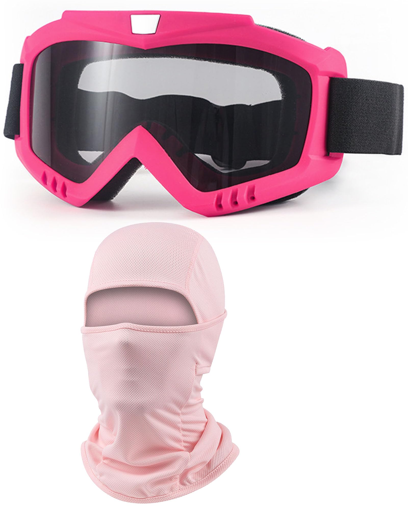 Dirt Bike Goggles with Balaclava Motorcycle ATV Riding Ski Motocross Windproof Dustproof Racing Glasses for Women Men